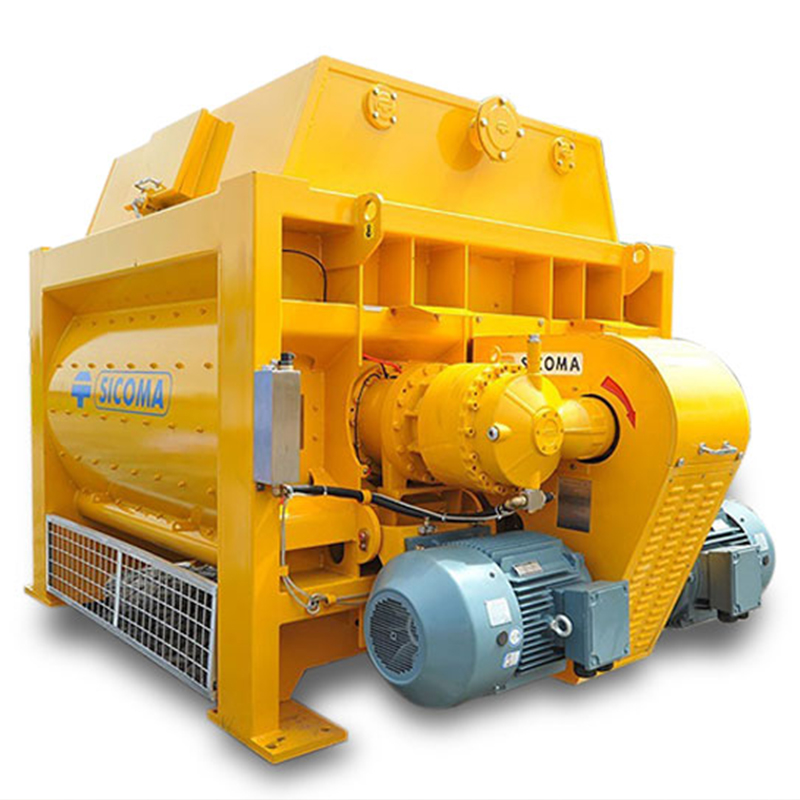UNIQUE higher efficiency twin shaft mixer with water supply system for hard-dry concrete-1