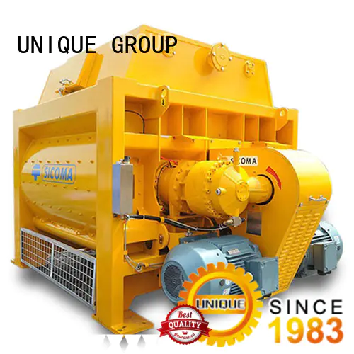 UNIQUE long lasting twin shaft mixer with discharging system for light aggregate concrete