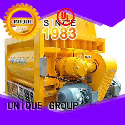UNIQUE higher efficiency twin shaft mixer with water supply system for concrete products