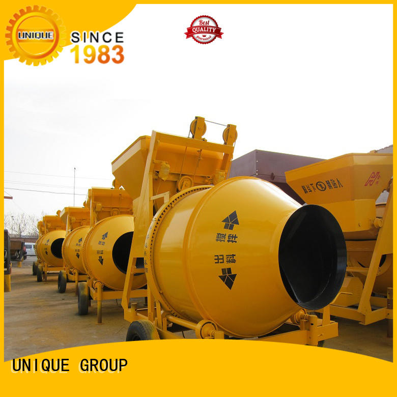 UNIQUE higher efficiency concrete mixing equipment with discharging system for project