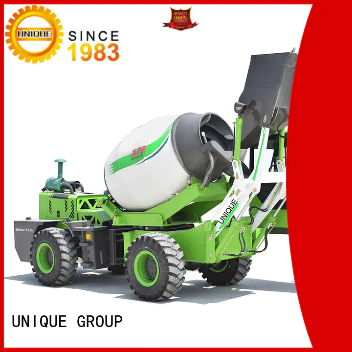 UNIQUE four wheels-driving self loading concrete mixer mixing to discharge for concrete production