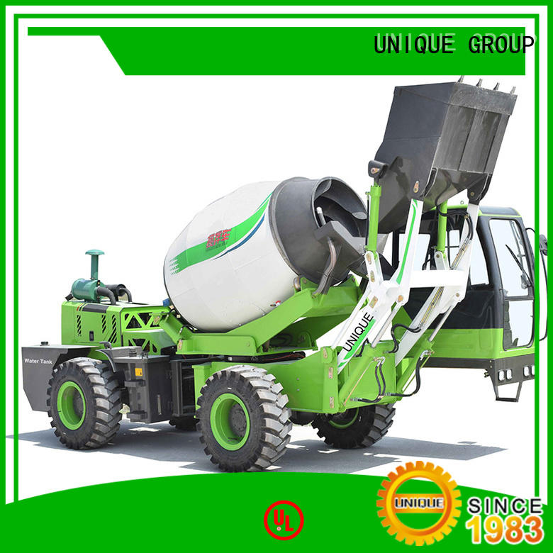 UNIQUE loader cement mixer truck mixing to discharge
