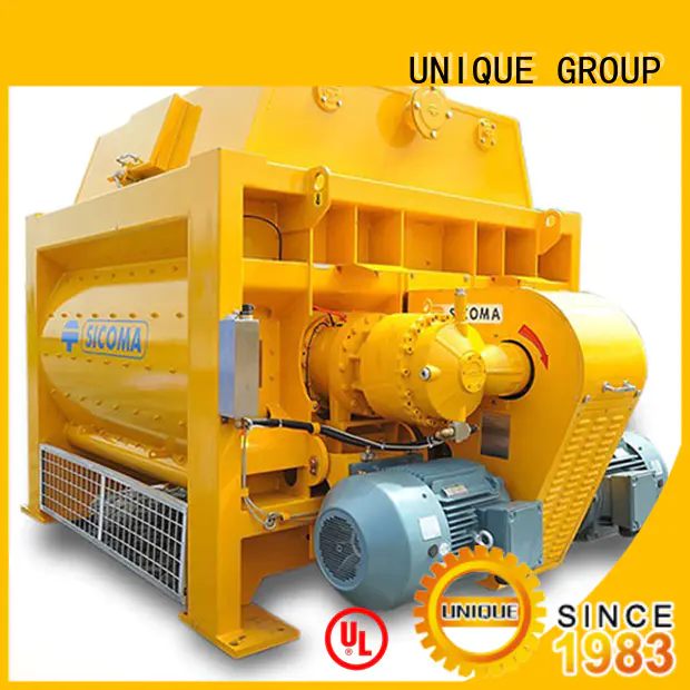 UNIQUE stronger twin shaft mixer with discharging system for project