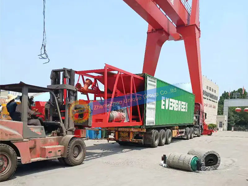 Delivered one set yhzs35 mobile concrete batching plant to Uzbekistan
