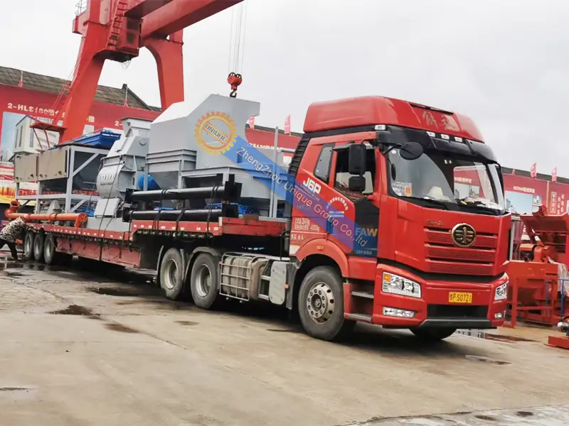 Delivery of the HZS90 concrete batching plant at our factory
