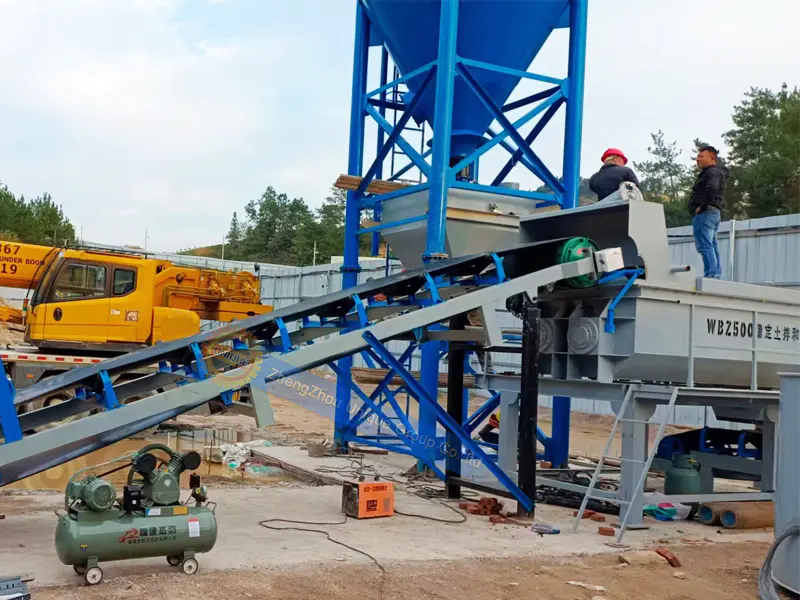 Installation of the WBZ500 stabilized soil mixing plant