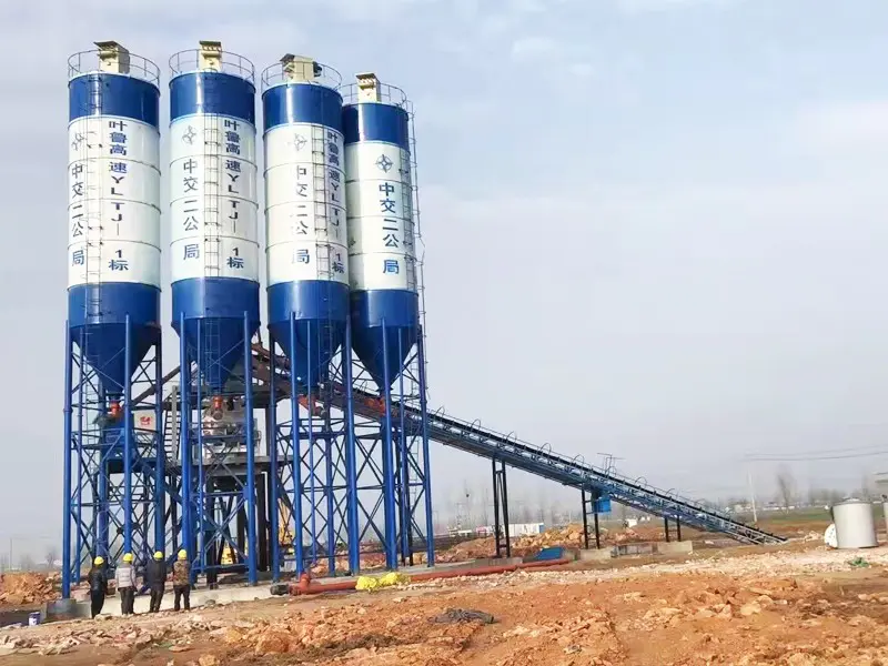 The installation of the HZS180 concrete mixing plant