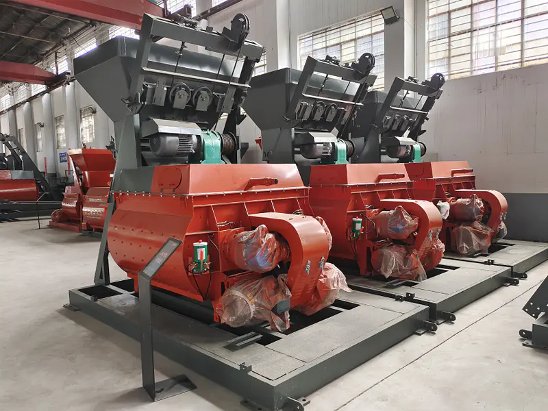 Introduction of twin shaft concrete mixer