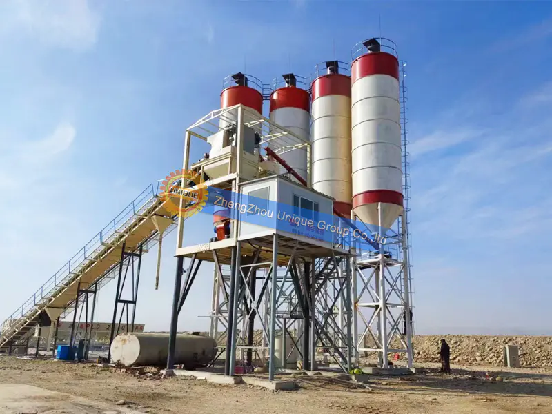 Installation of the HZS90 concrete mixing plant
