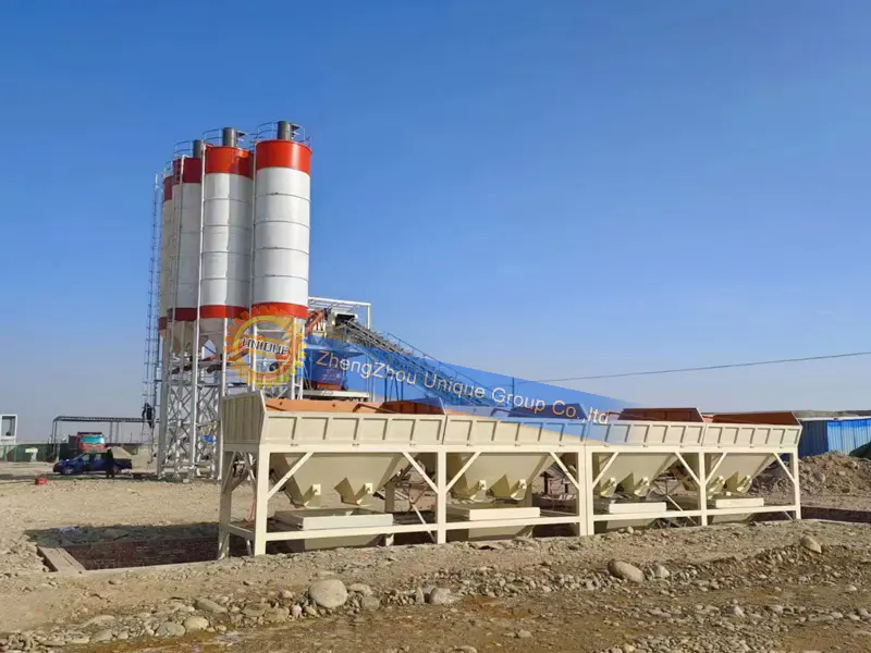 Installation of the HZS90 concrete mixing plant