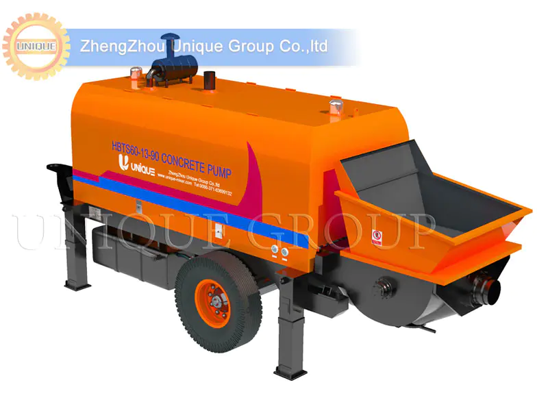 Composition of trailer concrete pump