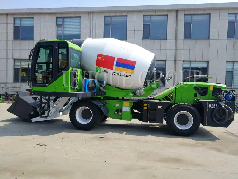 Which parts of the self-loading mixer truck need regular maintenance?