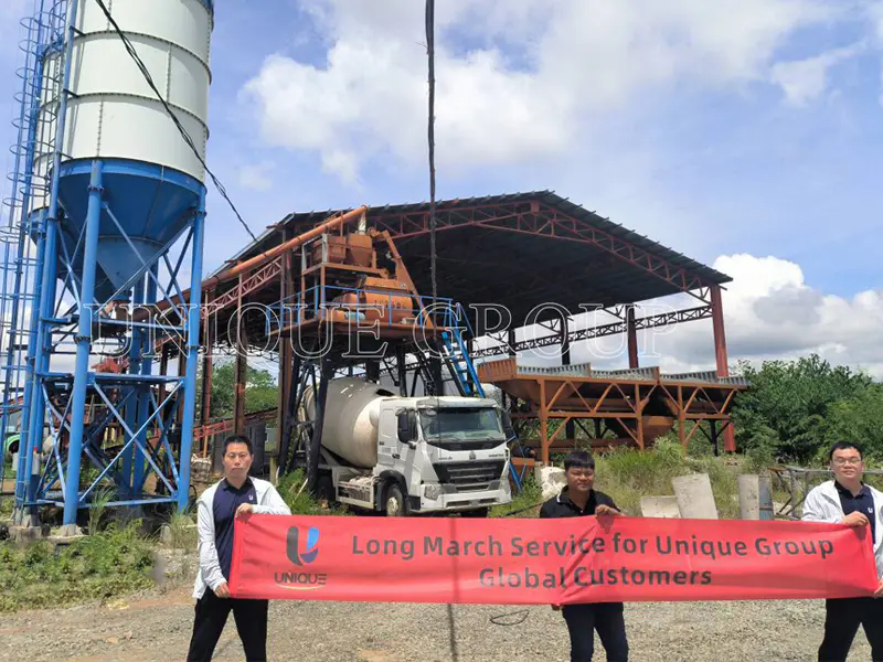 HZS35 Bucket Type Concrete Batching Plant: Powering Construction Projects in the Philippines with UNIQUEMAC Quality